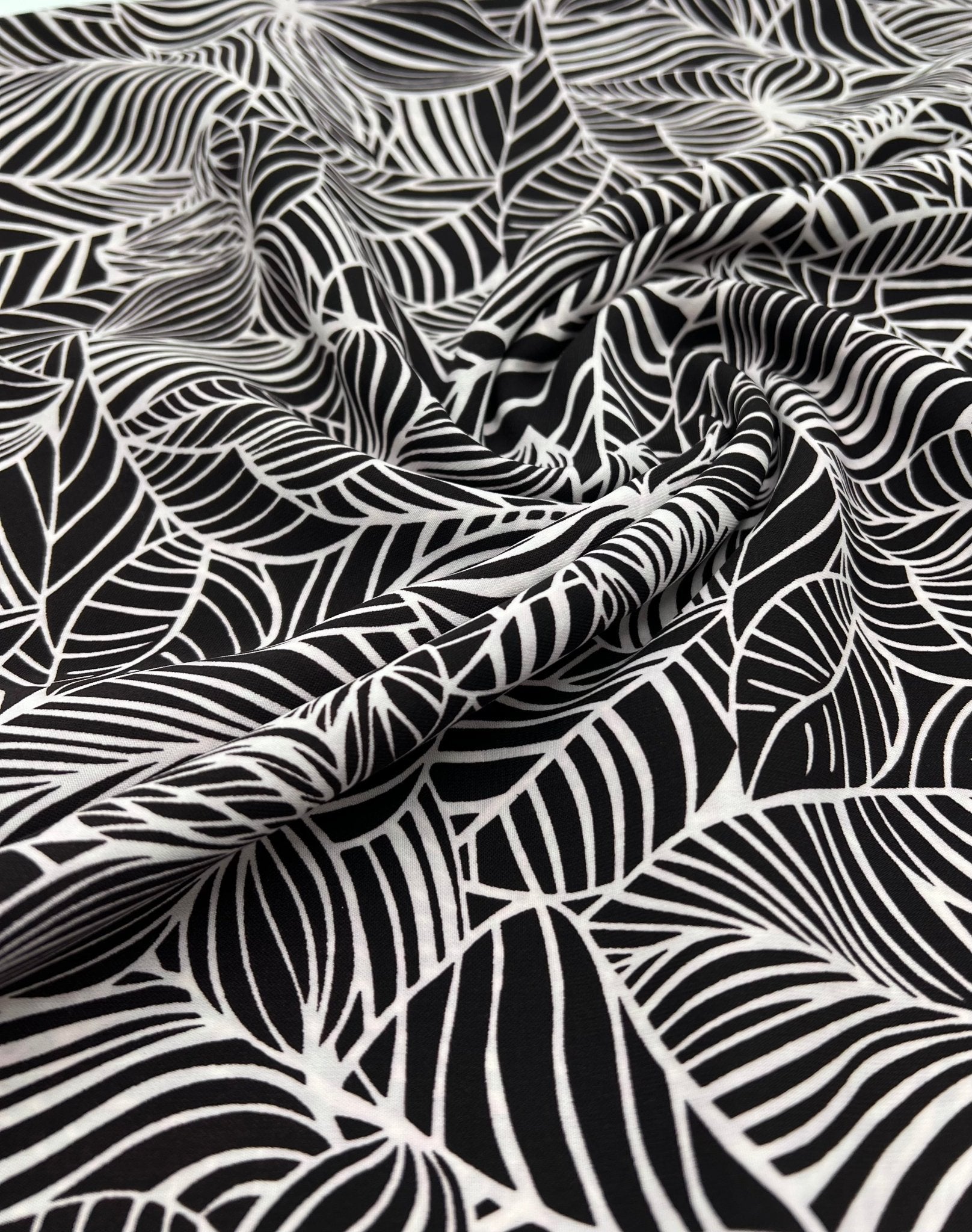Black Abstract Printed Chiffon Dress Fabric - T9 Fabrics